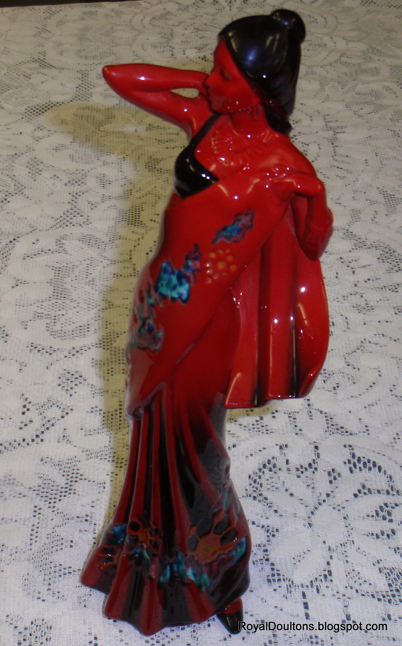 "Eastern Grace" Royal Doulton Flambe Red Figurine HN3683