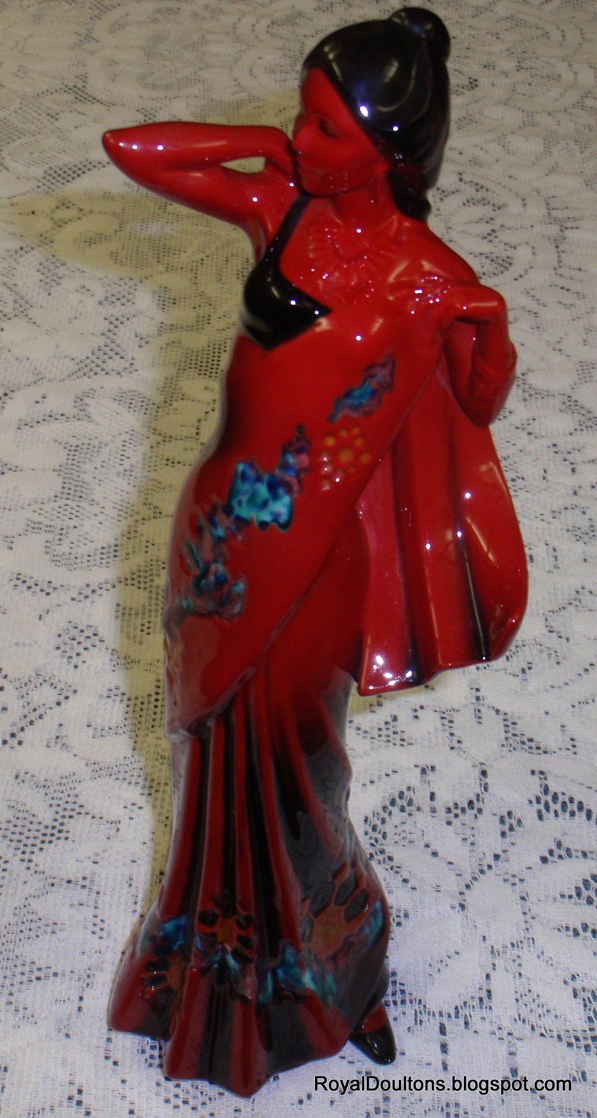 "Eastern Grace" Royal Doulton Flambe Red Figurine HN3683