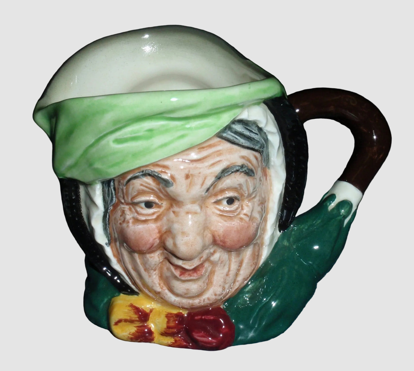 Royal Doulton Sairey Gamp Character Jug D5528 Umbrella Handle Vintage England Bone China Toby Mug