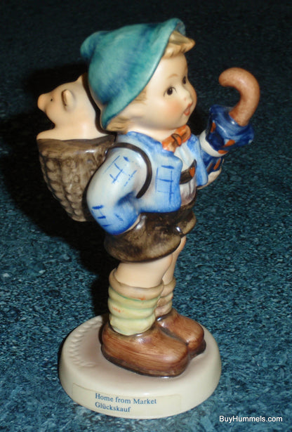 "Home From Market" Goebel Hummel Figurine #198 2/0 - Little Boy With Piglet!