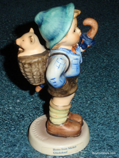 "Home From Market" Goebel Hummel Figurine #198 2/0 - Little Boy With Piglet!