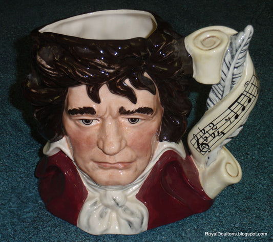 Royal Doulton Ludwig van Beethoven Character Jug D7021 - Large 7 Inch Version - Stanley J. Taylor Master Sculptor - Great Composers Series British Porcelain