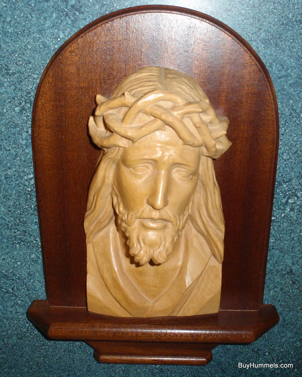 Anri Crown of Thorns Jesus Wood Carving Relief 78060 Hand Signed Ulrich Bernardi Masterpiece Vintage Italy 13 Inch