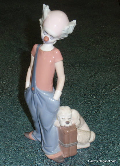 "Destination Big Top" Clown With Puppy Dog Lladro Figurine #6245 Glossy Finish