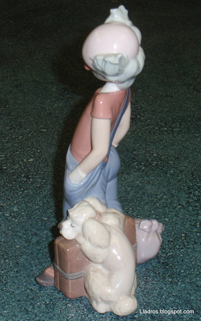 "Destination Big Top" Clown With Puppy Dog Lladro Figurine #6245 Glossy Finish