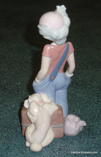 "Destination Big Top" Clown With Puppy Dog Lladro Figurine #6245 Glossy Finish