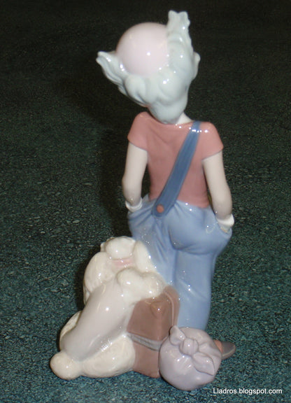 "Destination Big Top" Clown With Puppy Dog Lladro Figurine #6245 Glossy Finish