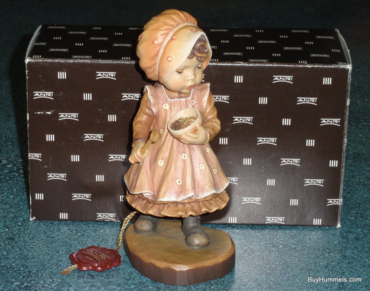 Ginger Snap ANRI Sarah Kay 6" Wood Carved Figurine Limited Edition Signed WIth Original Box