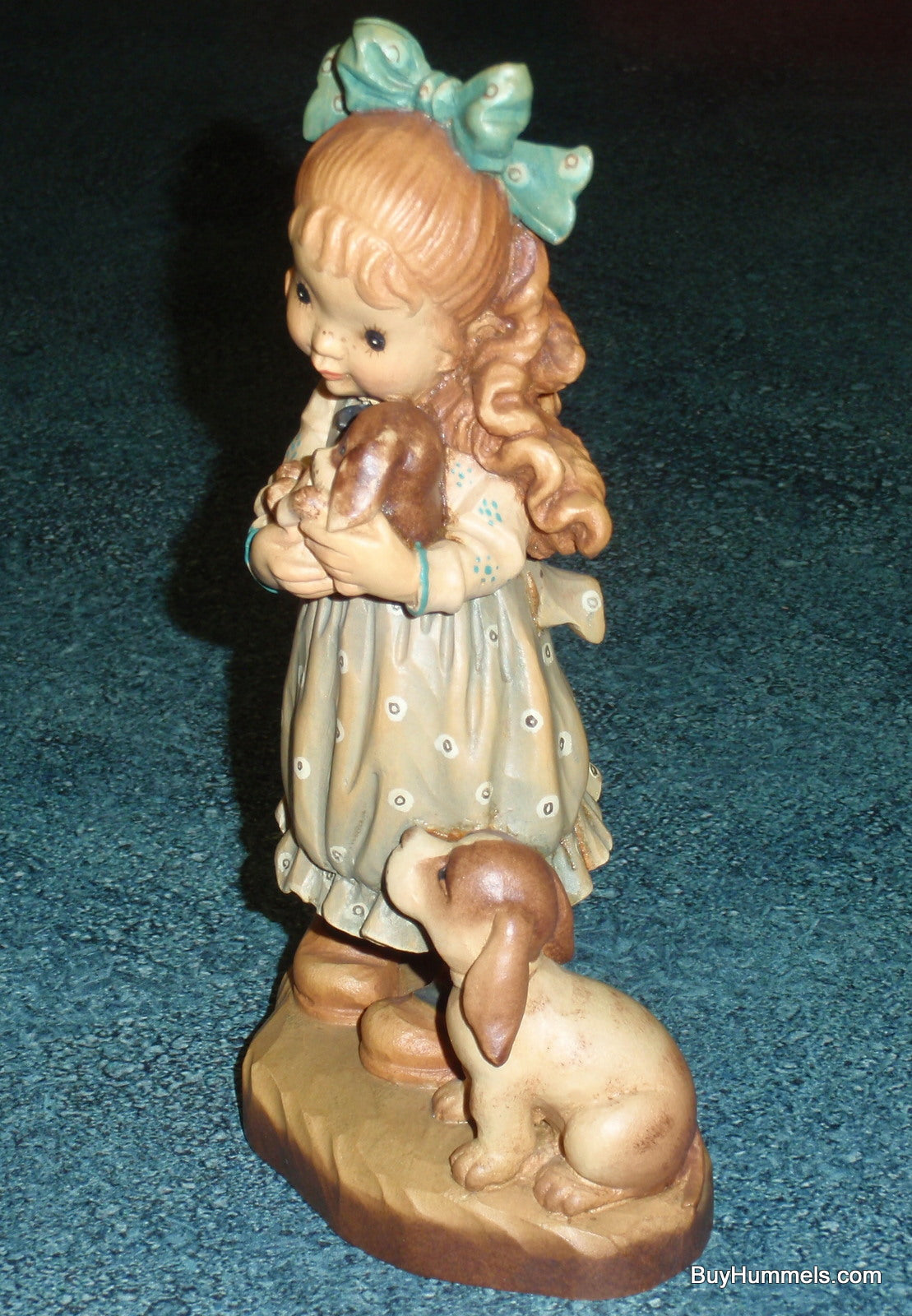 Anri Sarah Kay VALENTINE "Our Puppy" Figurine 7-1/2" With Original Box - Little Girl With Puppies - Adorable Gift!