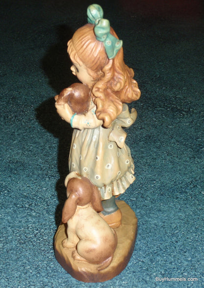 Anri Sarah Kay VALENTINE "Our Puppy" Figurine 7-1/2" With Original Box - Little Girl With Puppies - Adorable Gift!