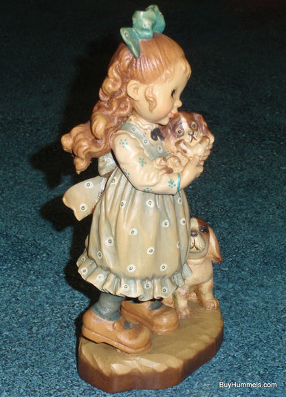 Anri Sarah Kay VALENTINE "Our Puppy" Figurine 7-1/2" With Original Box - Little Girl With Puppies - Adorable Gift!