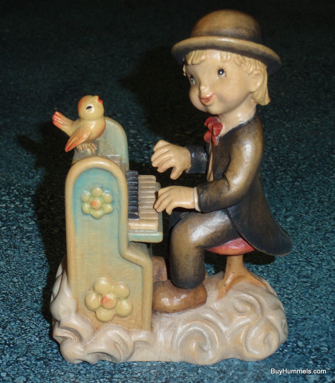 ANRI By Juan Ferrandiz Play It Again 5" Wood Carving Figurine With Box Piano Boy