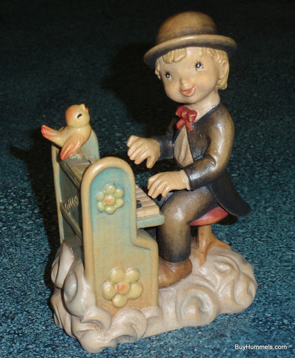 ANRI By Juan Ferrandiz Play It Again 5" Wood Carving Figurine With Box Piano Boy