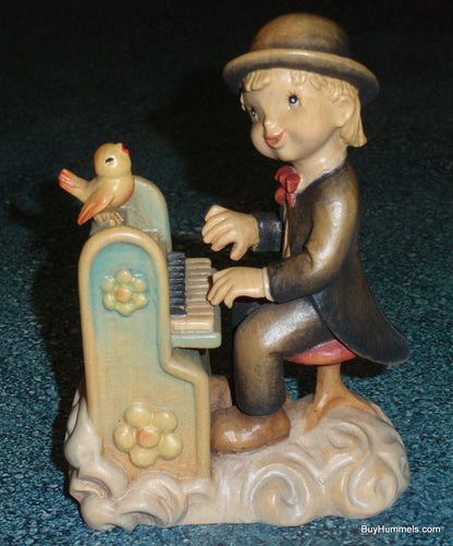 ANRI By Juan Ferrandiz Play It Again 5" Wood Carving Figurine With Box Piano Boy