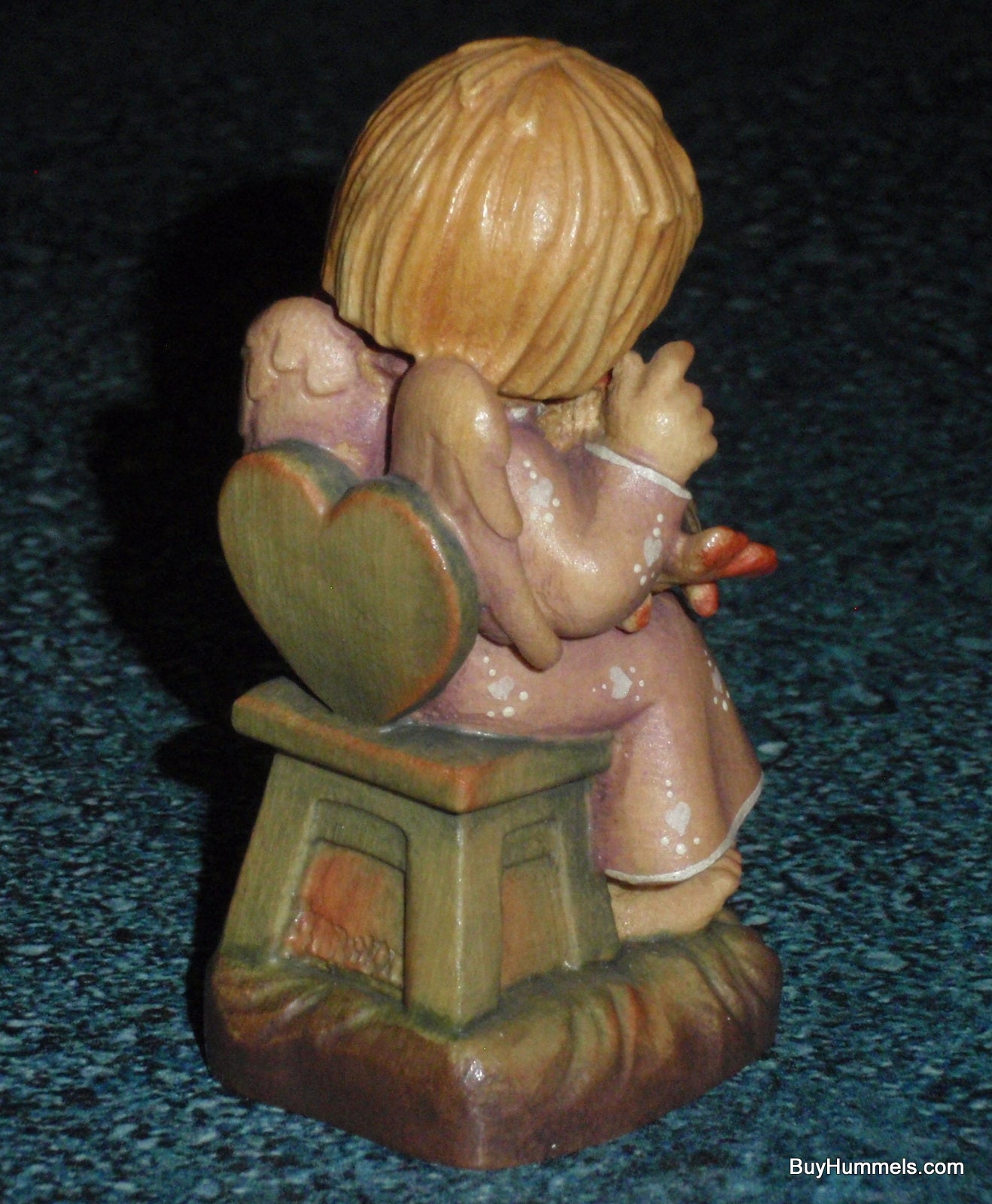 Anri Sarah Kay “THE CHORAL” Christmas Woodcarving 3" Figurine With Box - Little Angel With Bird!