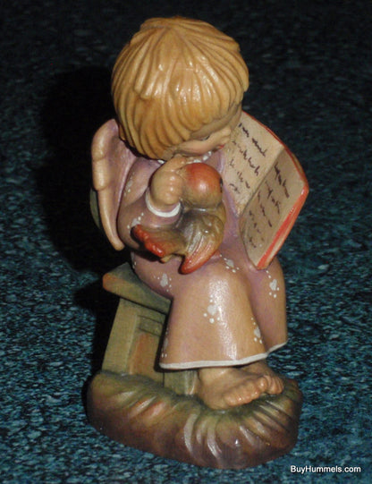 Anri Sarah Kay “THE CHORAL” Christmas Woodcarving 3" Figurine With Box - Little Angel With Bird!