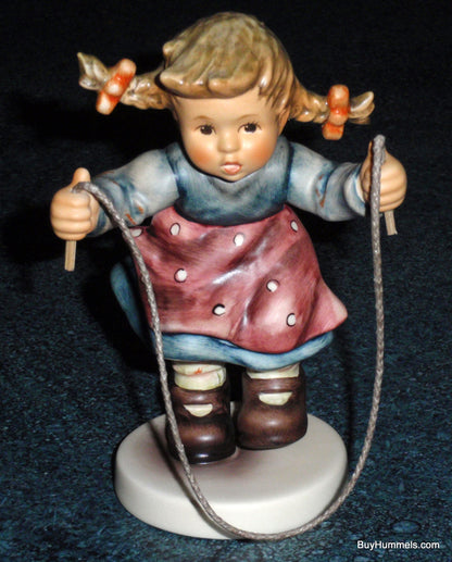 "Jump For Joy" Goebel Hummel Figurine #2048/A - Girl With Pigtails Jumping Rope - CUTE!