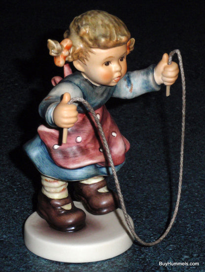 "Jump For Joy" Goebel Hummel Figurine #2048/A - Girl With Pigtails Jumping Rope - CUTE!