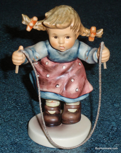 "Jump For Joy" Goebel Hummel Figurine #2048/A - Girl With Pigtails Jumping Rope - CUTE!