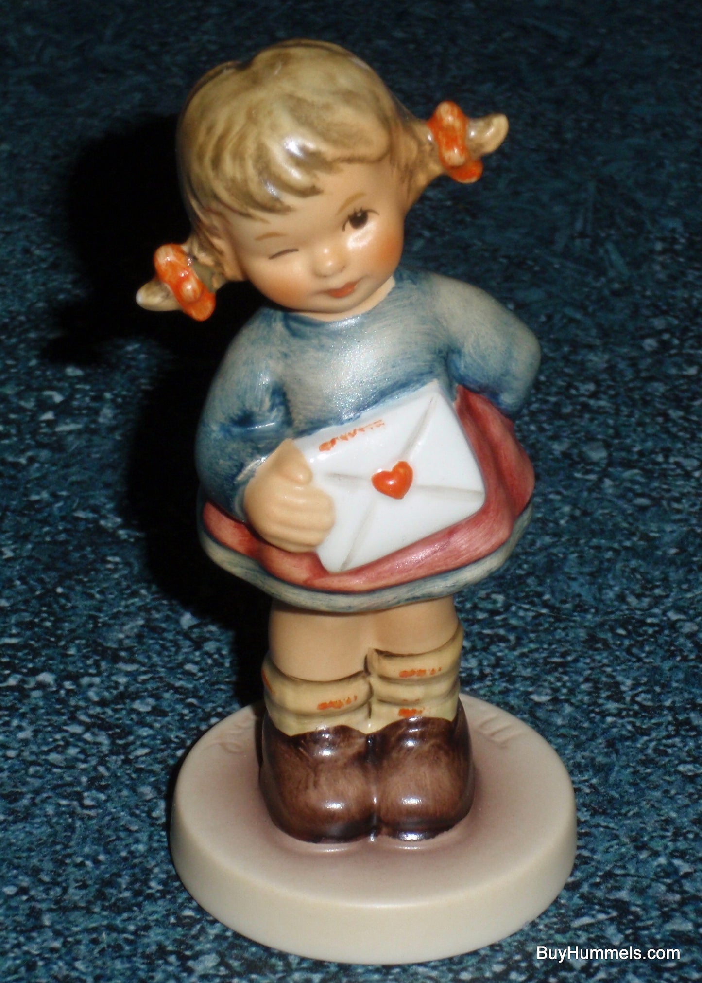 "Messages of Love" Goebel Hummel Figurine #2050/A - Girl in Blue Dress