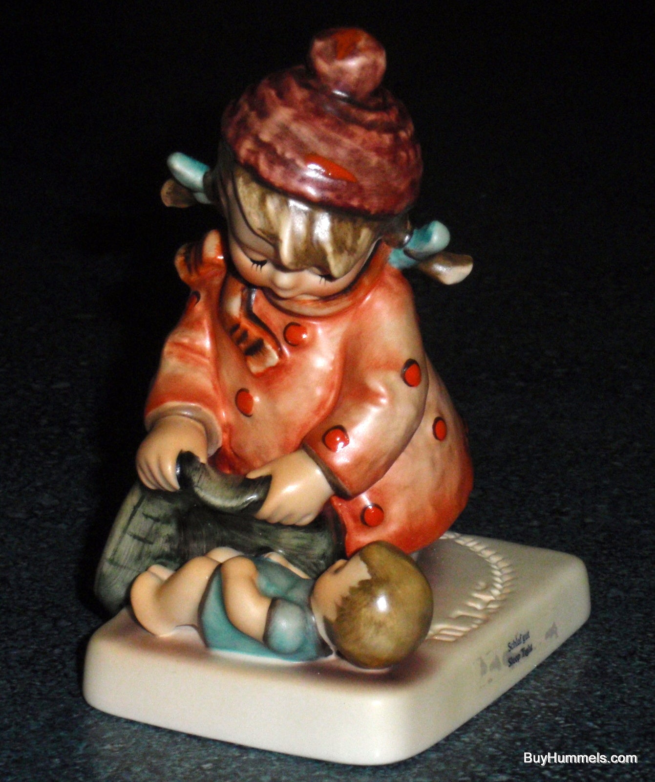 "Sleep Tight" Goebel Hummel Figurine #424 - Girl Tucking In Her Baby Brother!