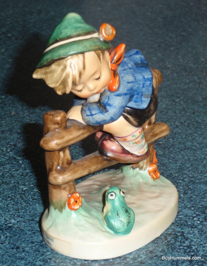 Retreat To Safety Goebel Hummel Figurine #201 2/0 - Little Boy On Fence With Frog!