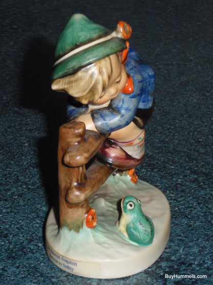 Retreat To Safety Goebel Hummel Figurine #201 2/0 - Little Boy On Fence With Frog!