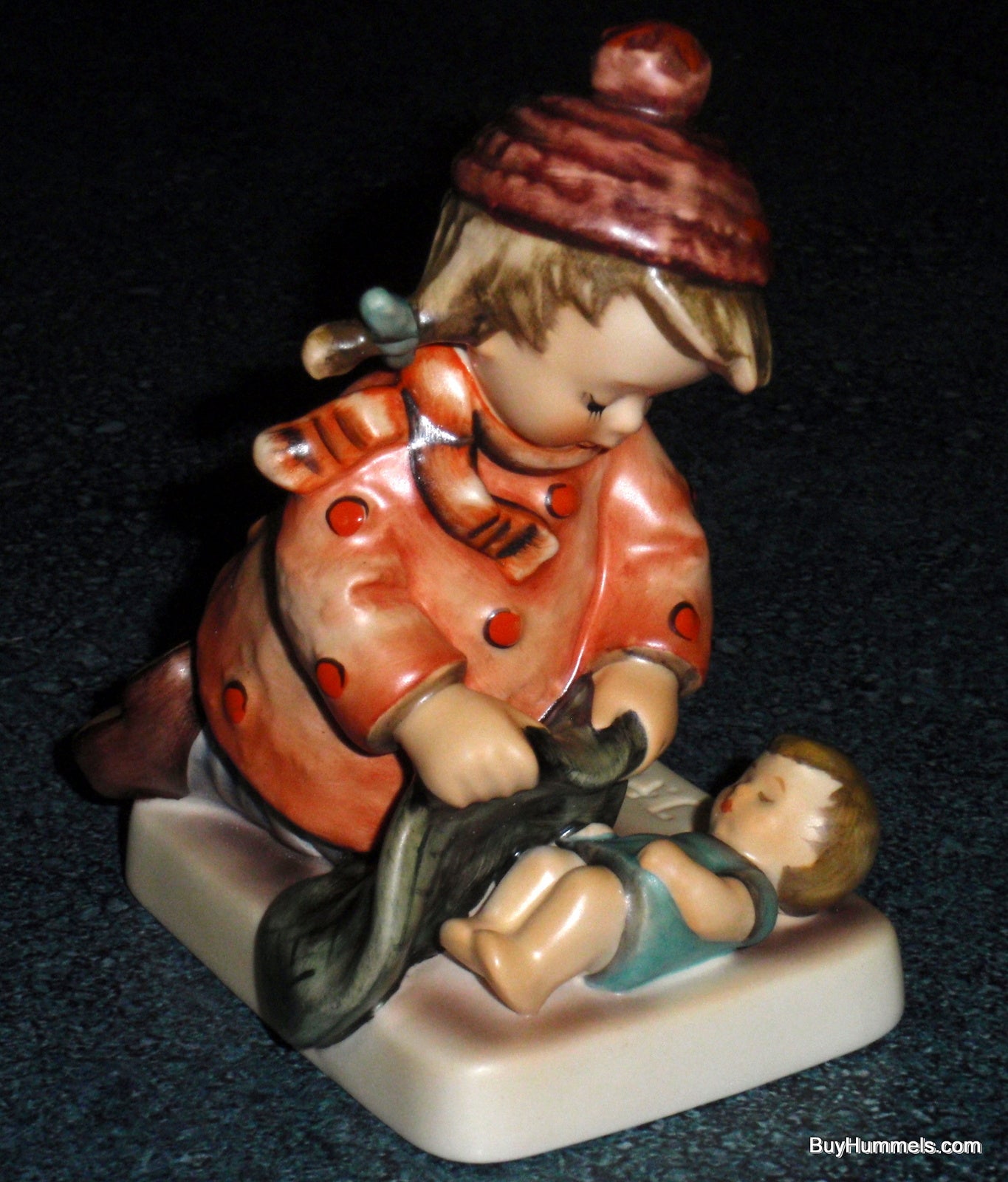 "Sleep Tight" Goebel Hummel Figurine #424 - Girl Tucking In Her Baby Brother!