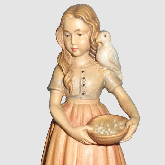 "Little Lisa" Anri Wood Carving Figurine #689-001 - Signed Ulrich Bernardi (5")