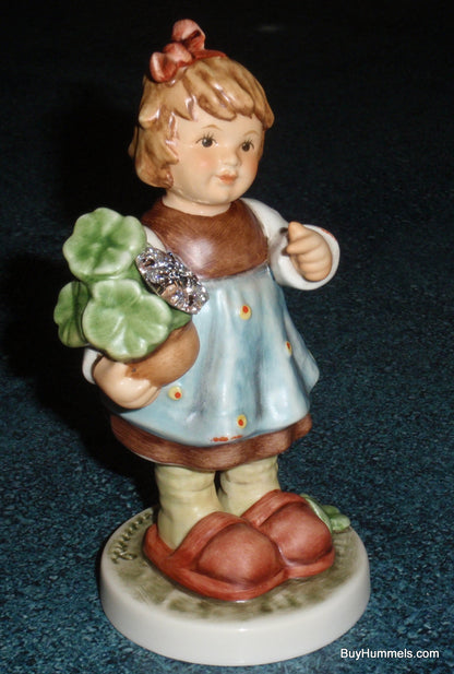 "Lucky Girl" Goebel Hummel Figurine #2387 - With Swarovski Crystal Clover