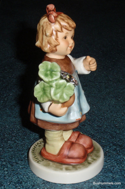 "Lucky Girl" Goebel Hummel Figurine #2387 - With Swarovski Crystal Clover
