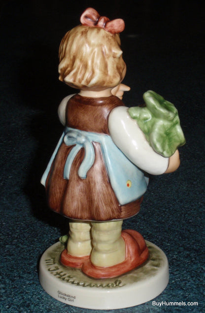 "Lucky Girl" Goebel Hummel Figurine #2387 - With Swarovski Crystal Clover