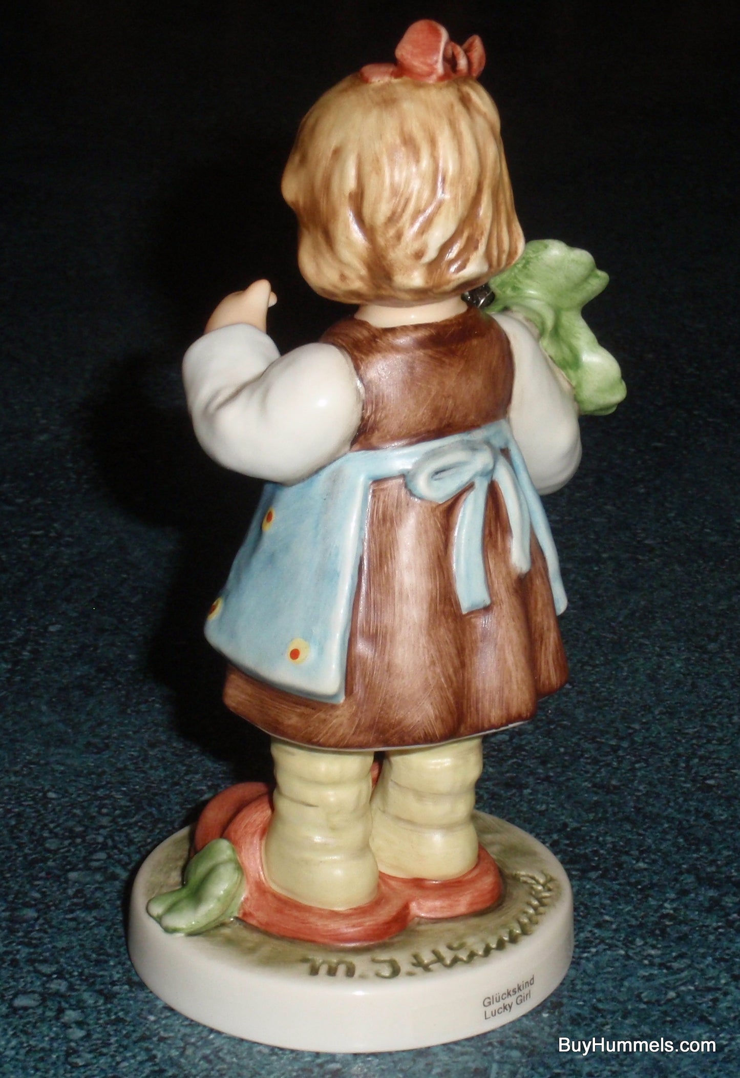 "Lucky Girl" Goebel Hummel Figurine #2387 - With Swarovski Crystal Clover