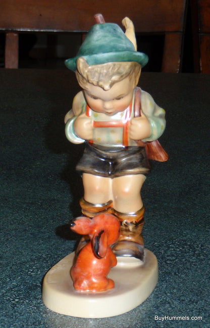 **LARGE** Sensitive Hunter Goebel Hummel Figurine #6/II Boy With Bunny - RARE!