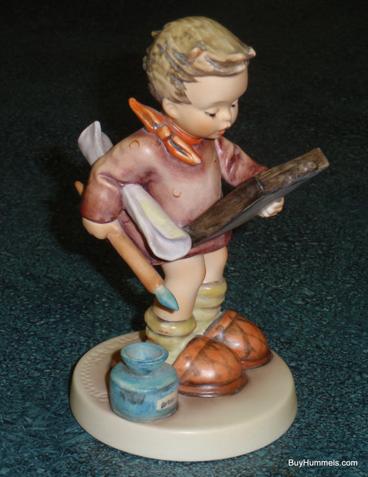 "Art Critic" Goebel Hummel Figurine #318 - Little Boy With Sunflower Painting!