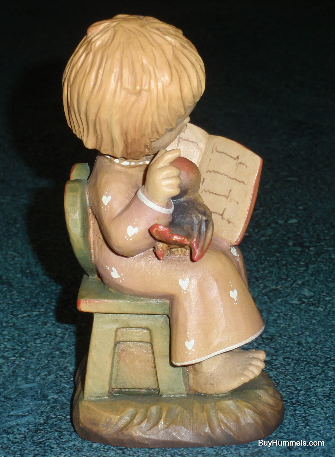 6" ANRI FERRANDIZ Hand Carved Wooden Figurine “The Choral Girl” SIGNED With Original Box - Little Girl With Bird - Springtime Gift!