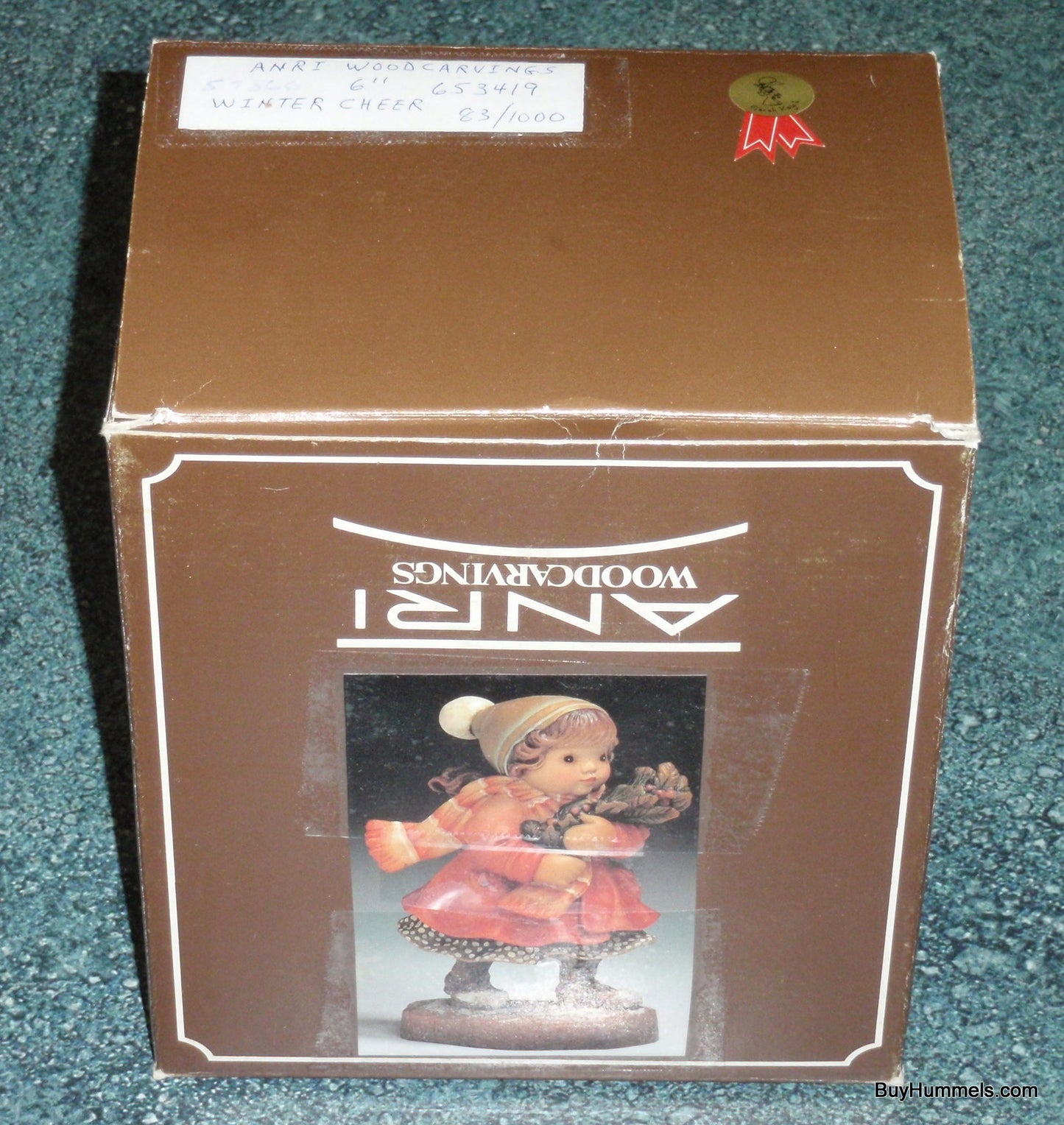 Anri "Winter Cheer" Sarah Kay Wood Carved Figurine 6" Signed By Ulrich Bernardi With Original Box!