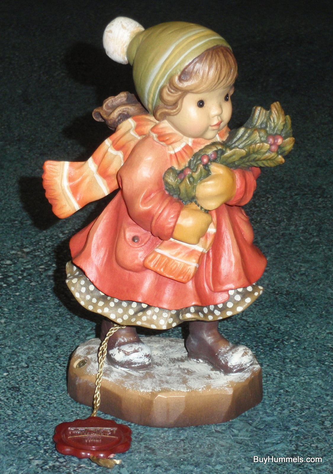 Anri "Winter Cheer" Sarah Kay Wood Carved Figurine 6" Signed By Ulrich Bernardi With Original Box!