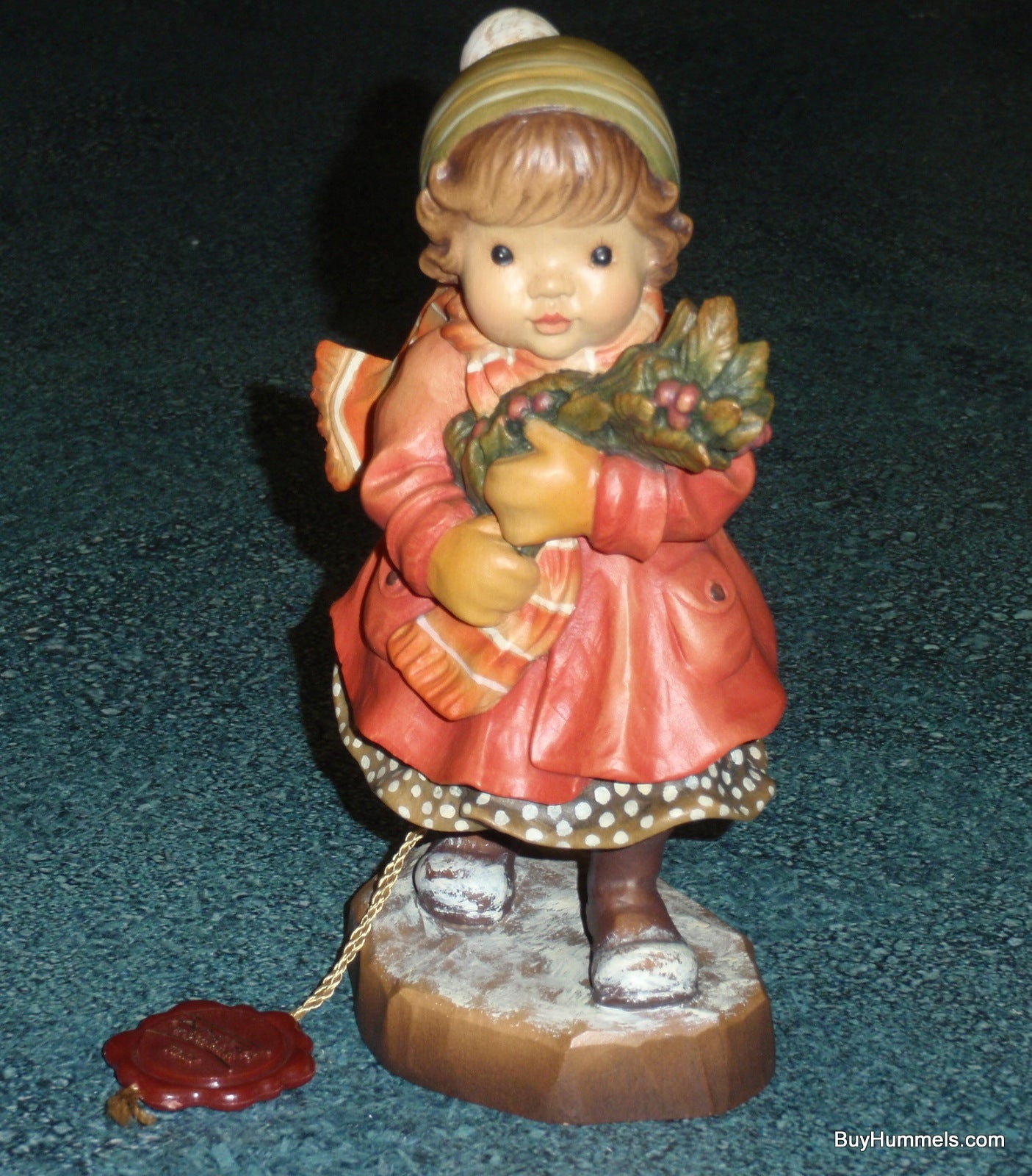 Anri "Winter Cheer" Sarah Kay Wood Carved Figurine 6" Signed By Ulrich Bernardi With Original Box!