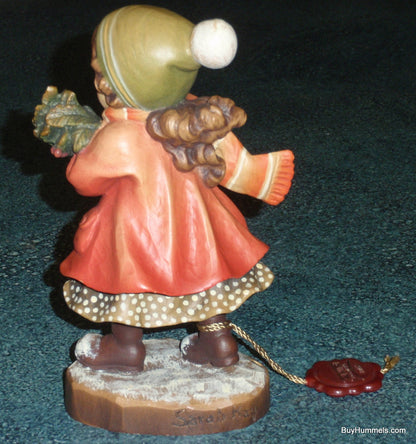 Anri "Winter Cheer" Sarah Kay Wood Carved Figurine 6" Signed By Ulrich Bernardi With Original Box!