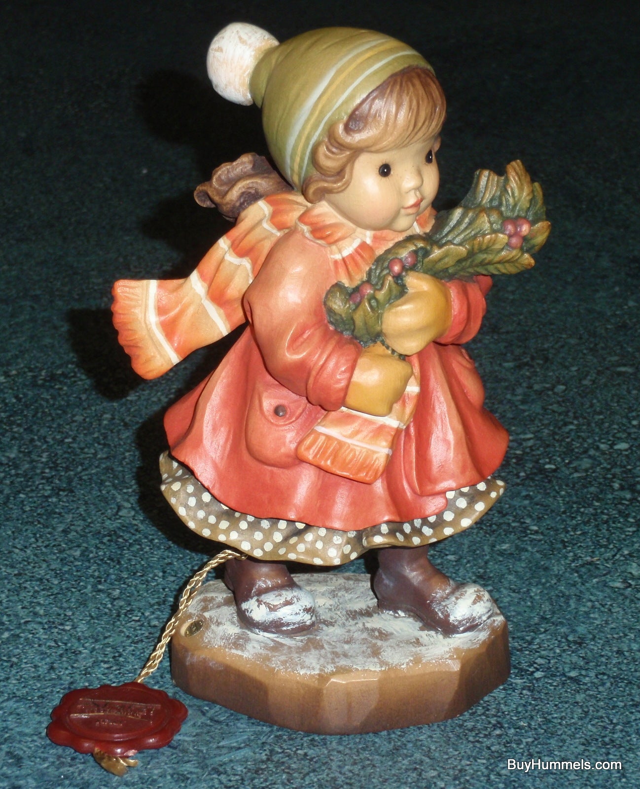 Anri "Winter Cheer" Sarah Kay Wood Carved Figurine 6" Signed By Ulrich Bernardi With Original Box!