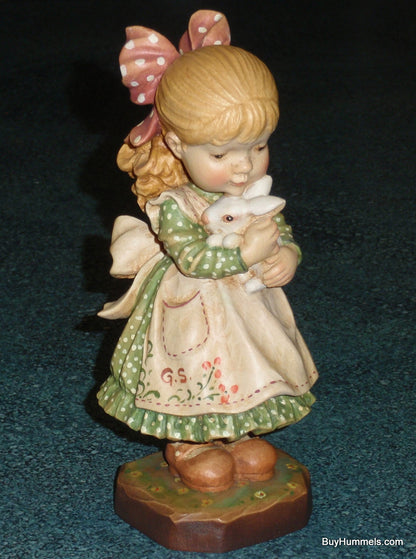 ANRI Sarah Kay "Spring Delight" ITALY Limited Edition 6" Signed Figurine With Box - Little Girl With Bunny In Her Arms - Easter Gift!