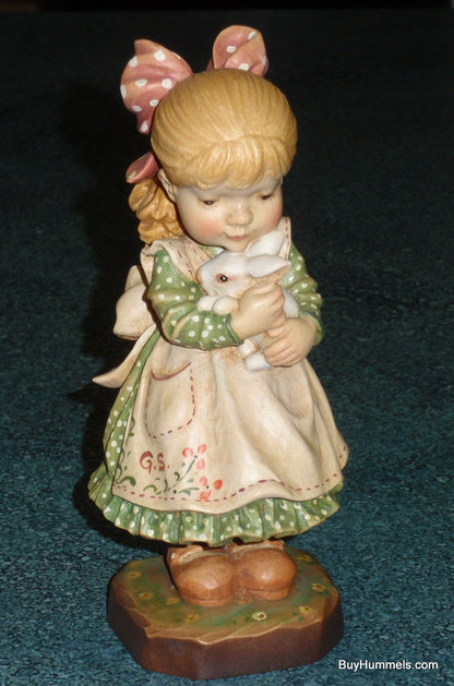 ANRI Sarah Kay "Spring Delight" ITALY Limited Edition 6" Signed Figurine With Box - Little Girl With Bunny In Her Arms - Easter Gift!