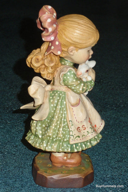 ANRI Sarah Kay "Spring Delight" ITALY Limited Edition 6" Signed Figurine With Box - Little Girl With Bunny In Her Arms - Easter Gift!