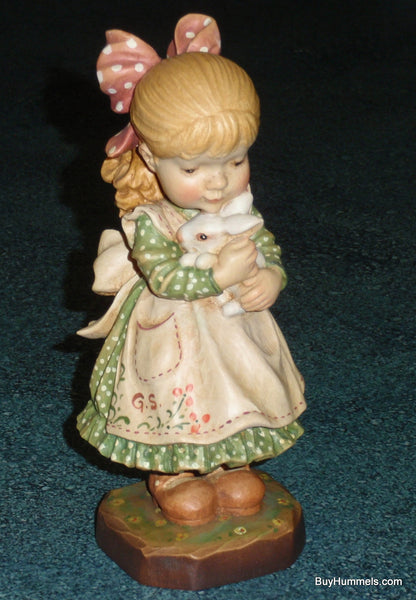 ANRI Sarah Kay "Spring Delight" ITALY Limited Edition 6" Signed Figurine With Box - Little Girl With Bunny In Her Arms - Easter Gift!