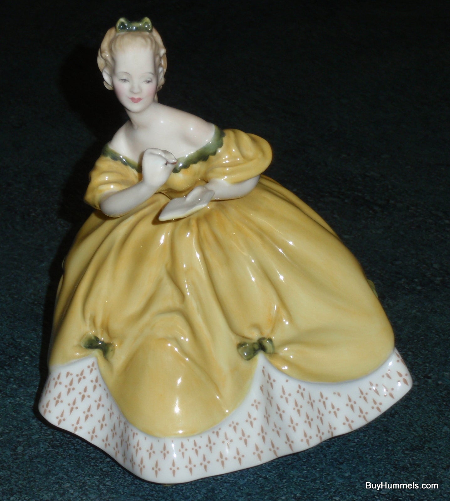 Royal Doulton England "The Last Waltz" HN 2315 Figurine - GIRL IN YELLOW DRESS WAITING FOR THE NEXT DANCE!