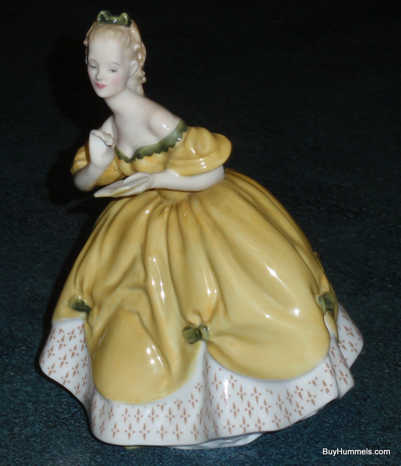 Royal Doulton England "The Last Waltz" HN 2315 Figurine - GIRL IN YELLOW DRESS WAITING FOR THE NEXT DANCE!