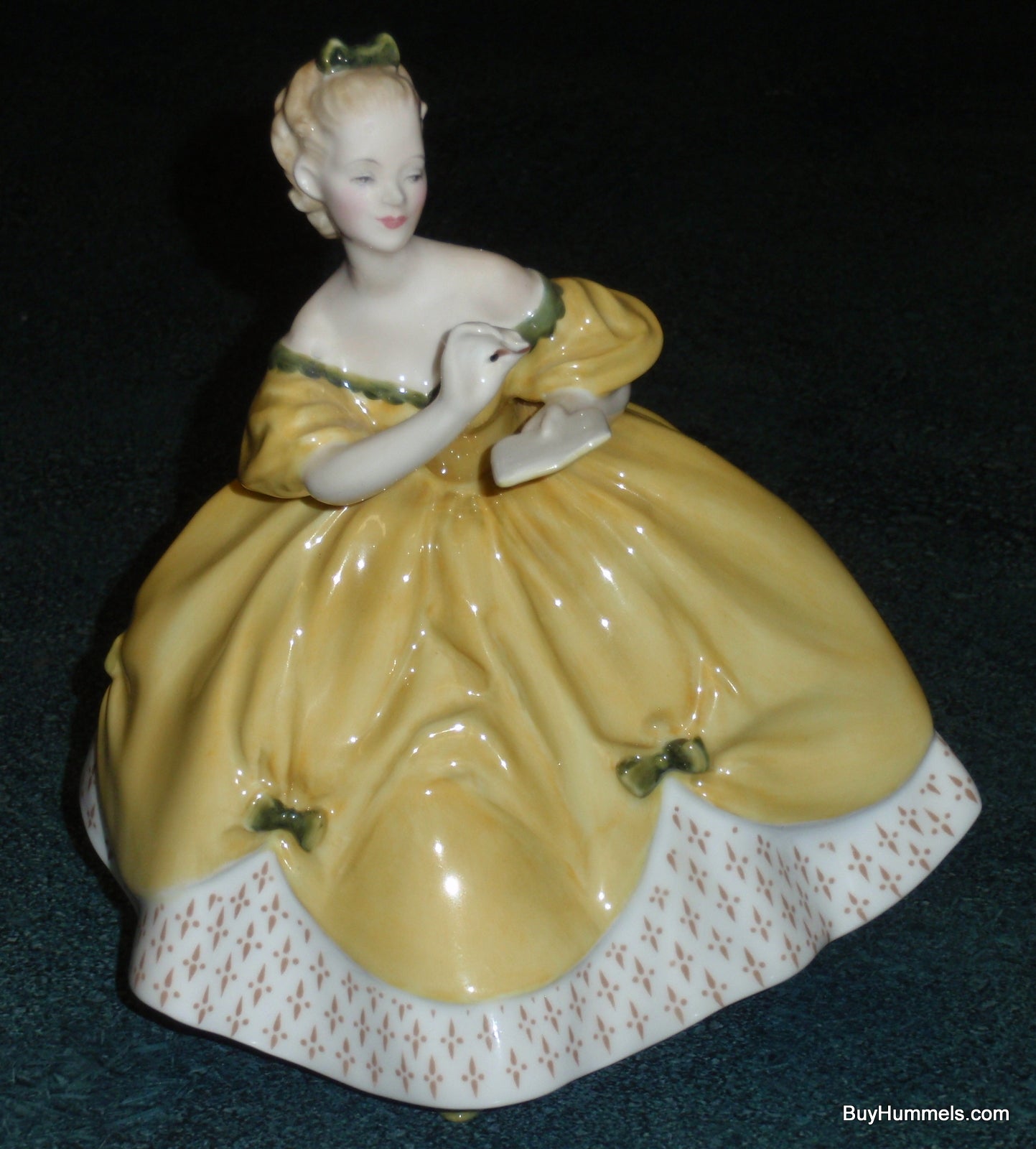 Royal Doulton England "The Last Waltz" HN 2315 Figurine - GIRL IN YELLOW DRESS WAITING FOR THE NEXT DANCE!