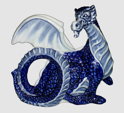 Royal Doulton Blue Flambe Dragon Figurine HN3552 Robert Tabbenor Collector's Club Vintage England Porcelain Rare