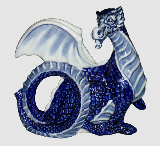 Royal Doulton Blue Flambe Dragon Figurine HN3552 Robert Tabbenor Collector's Club Vintage England Porcelain Rare